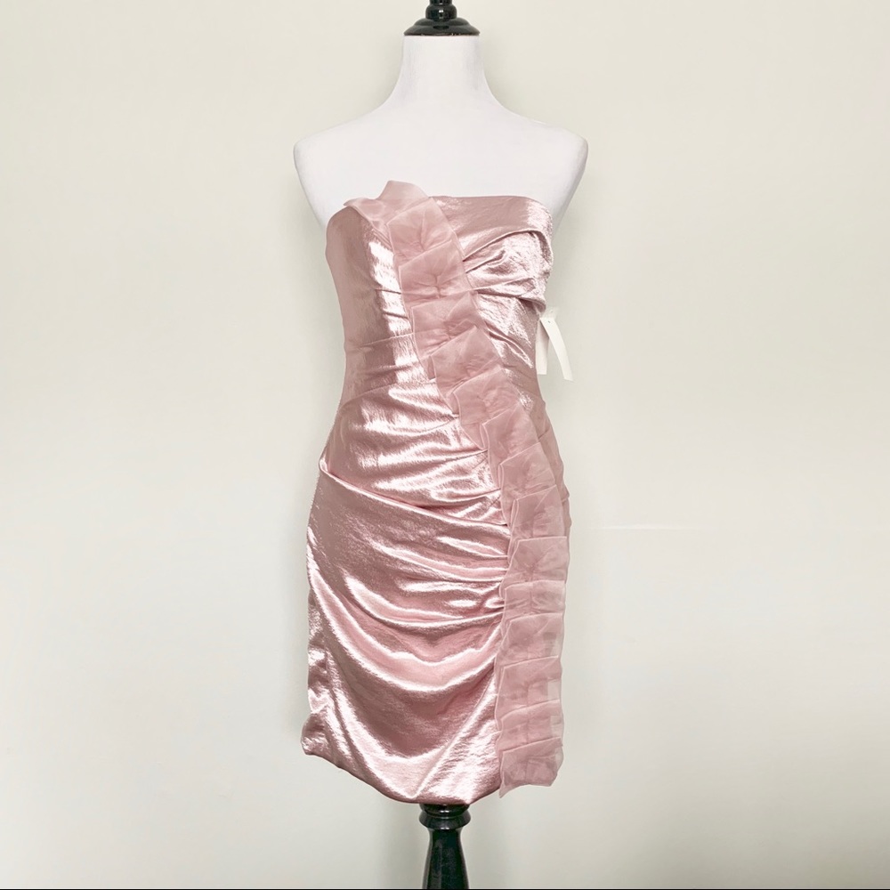Morgan & Co Blush Strapless Dress BodyCon NWT